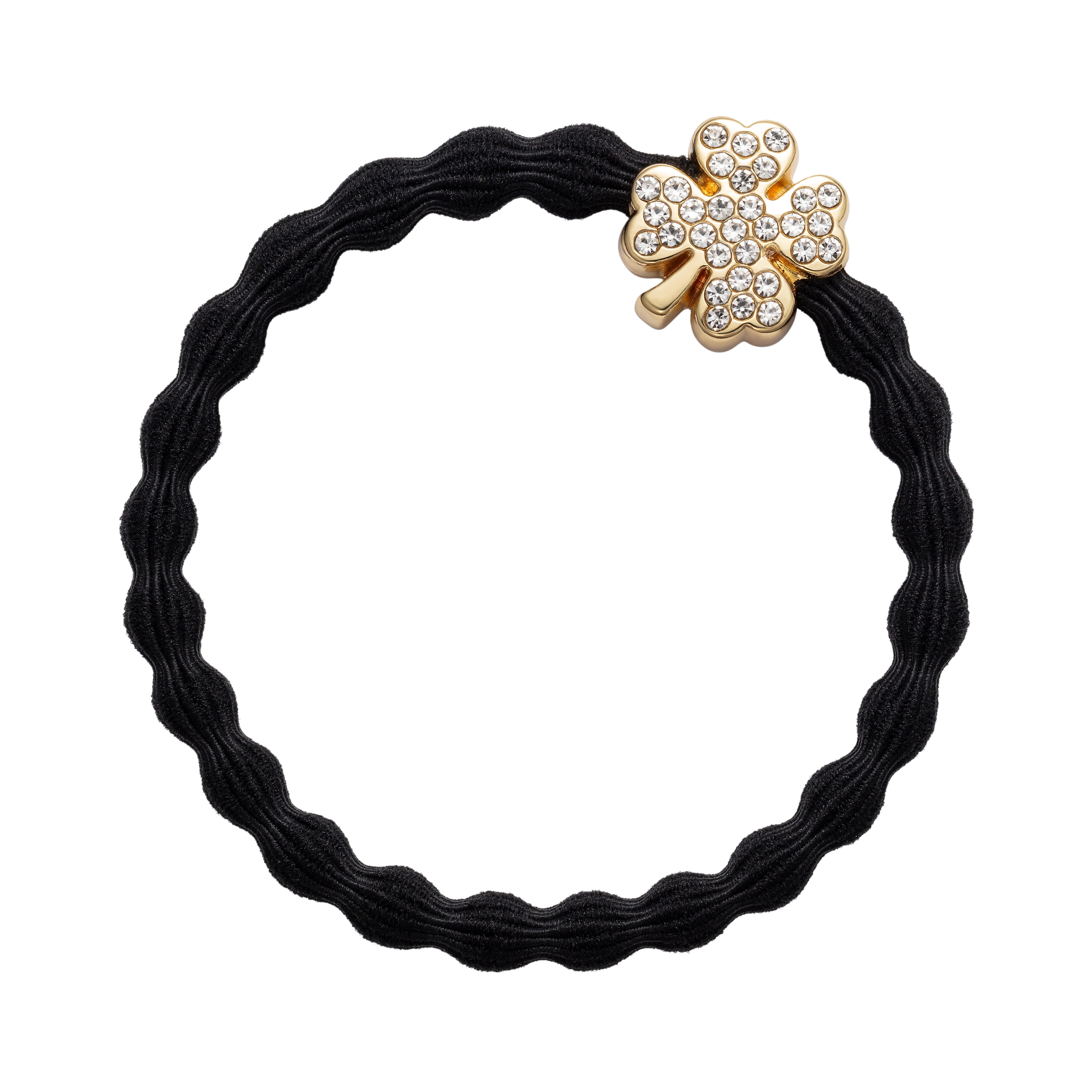 Gold Diamonte Clover - Black