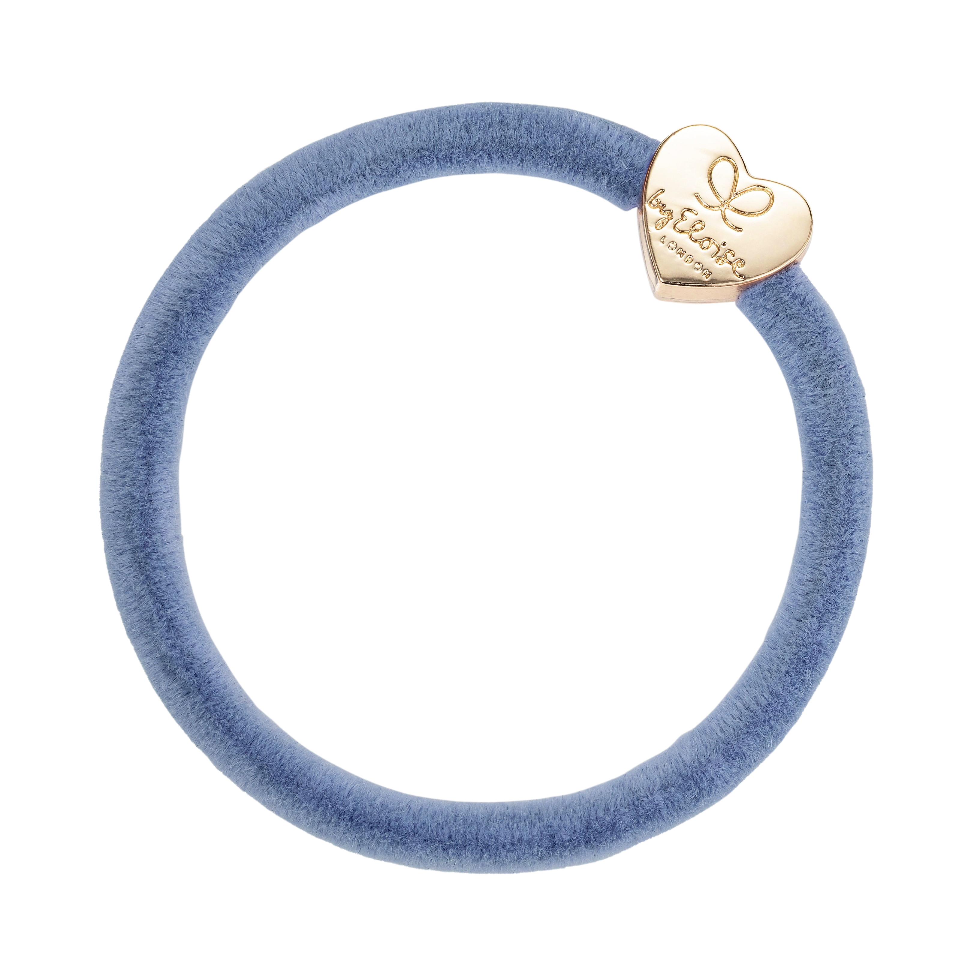 Gold Heart Velvet - Dove Blue