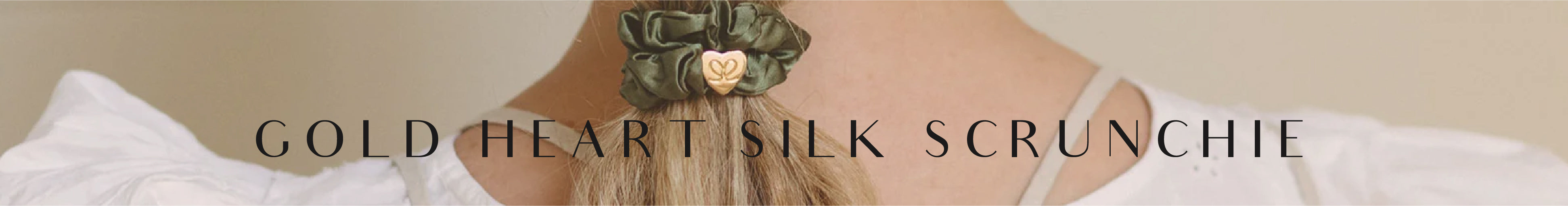 Gold Heart Silk Scrunchie