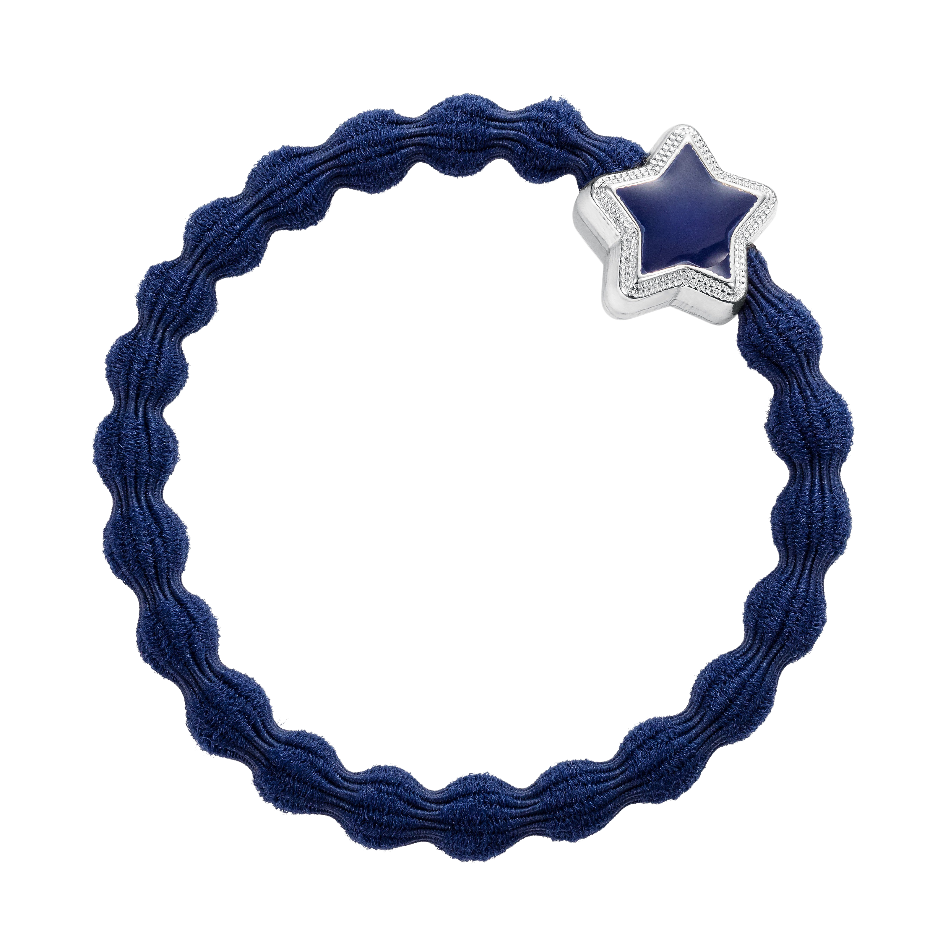 Enamel Silver Star - Navy Blue