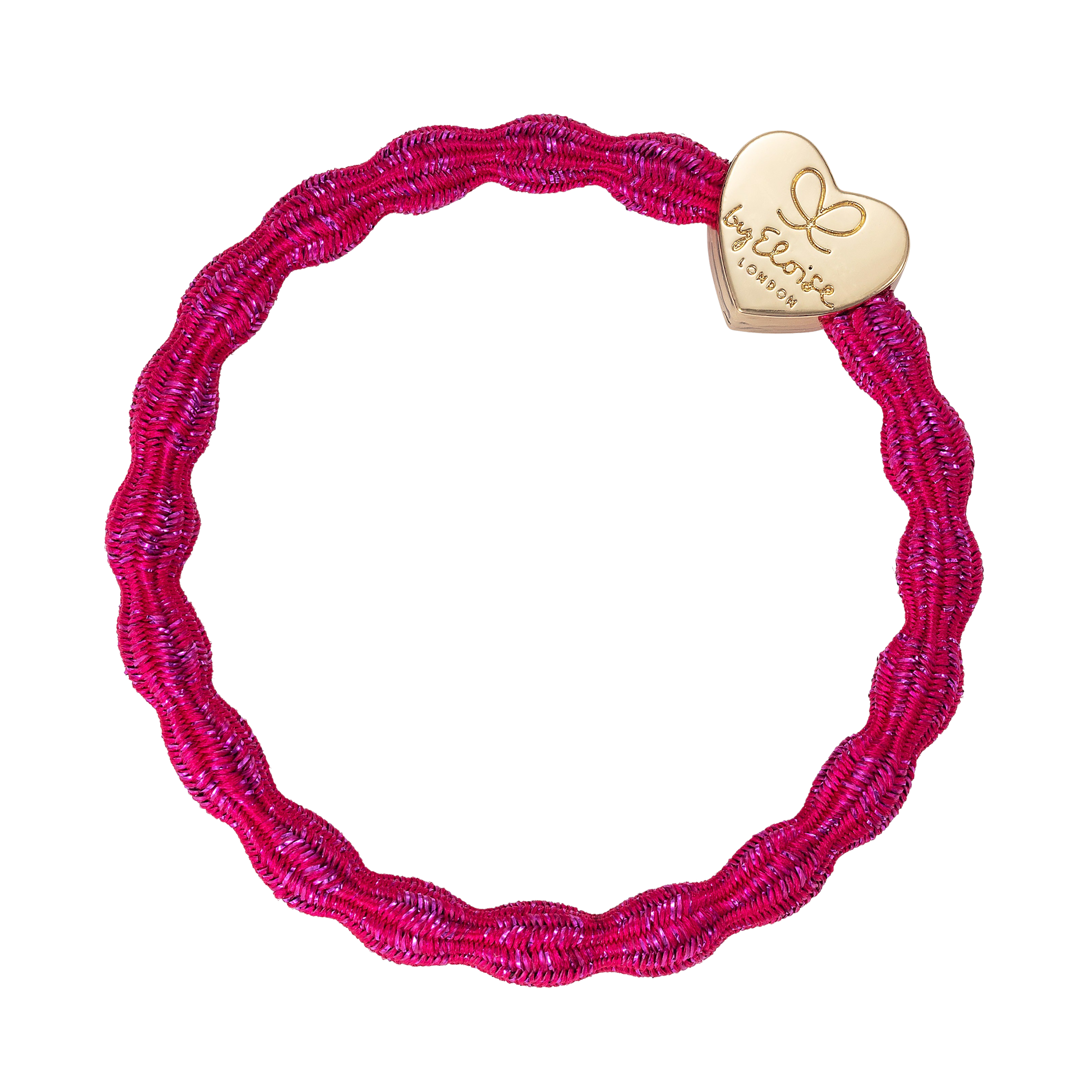 Metallic Gold Heart Fuchsia