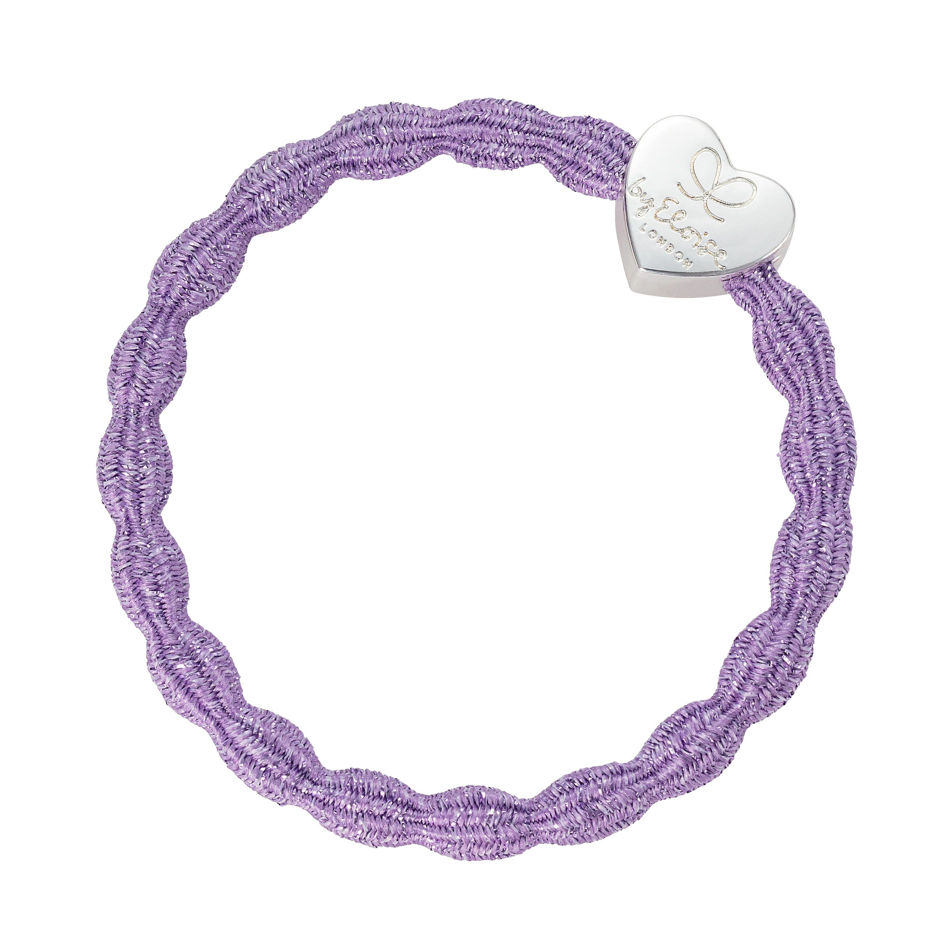 Metallic Silver Heart - Lilac