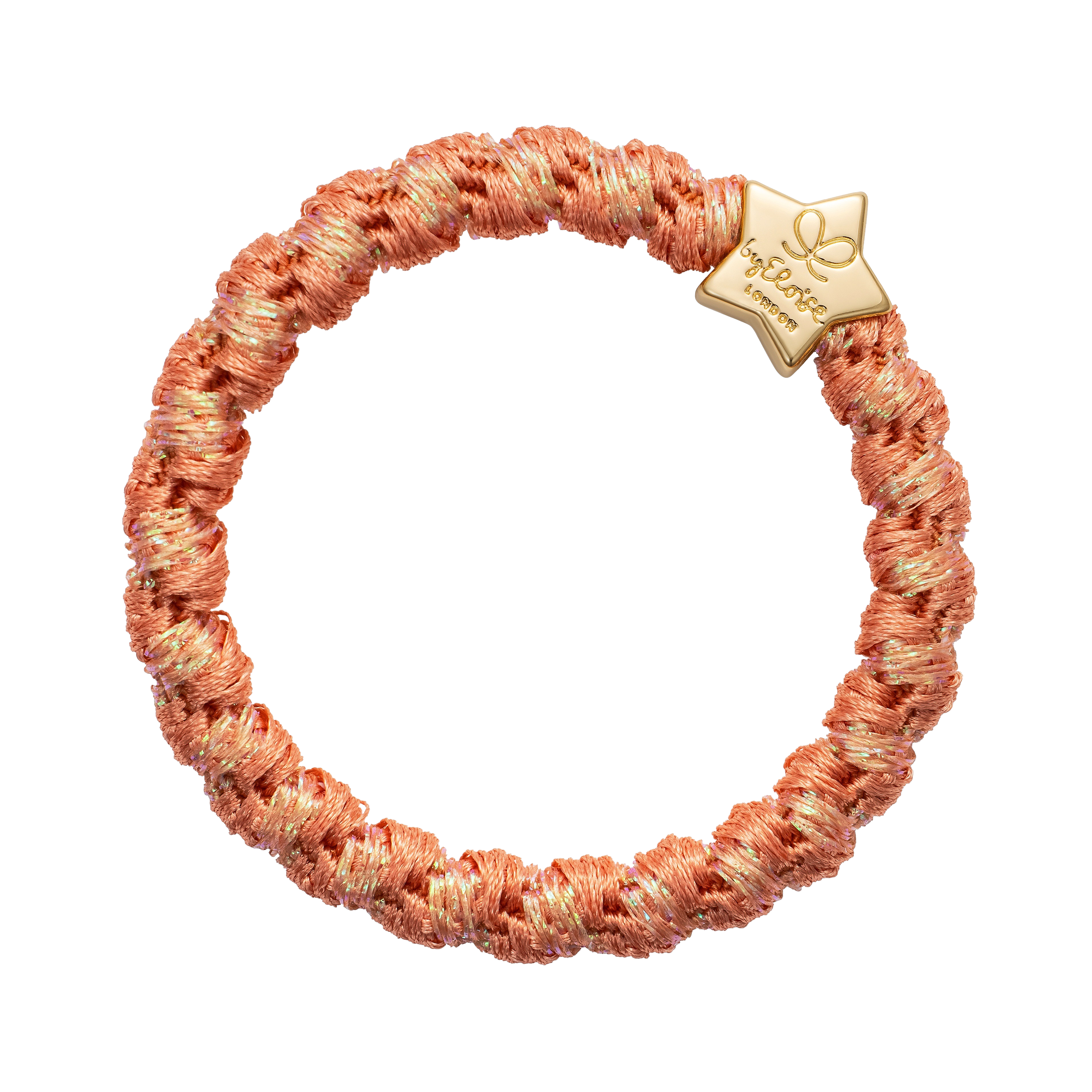 Woven Gold Star - Coral Pink